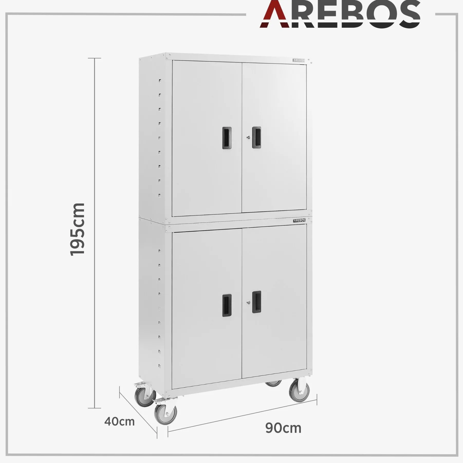 Aktenschrank mit Rollen 180 cm