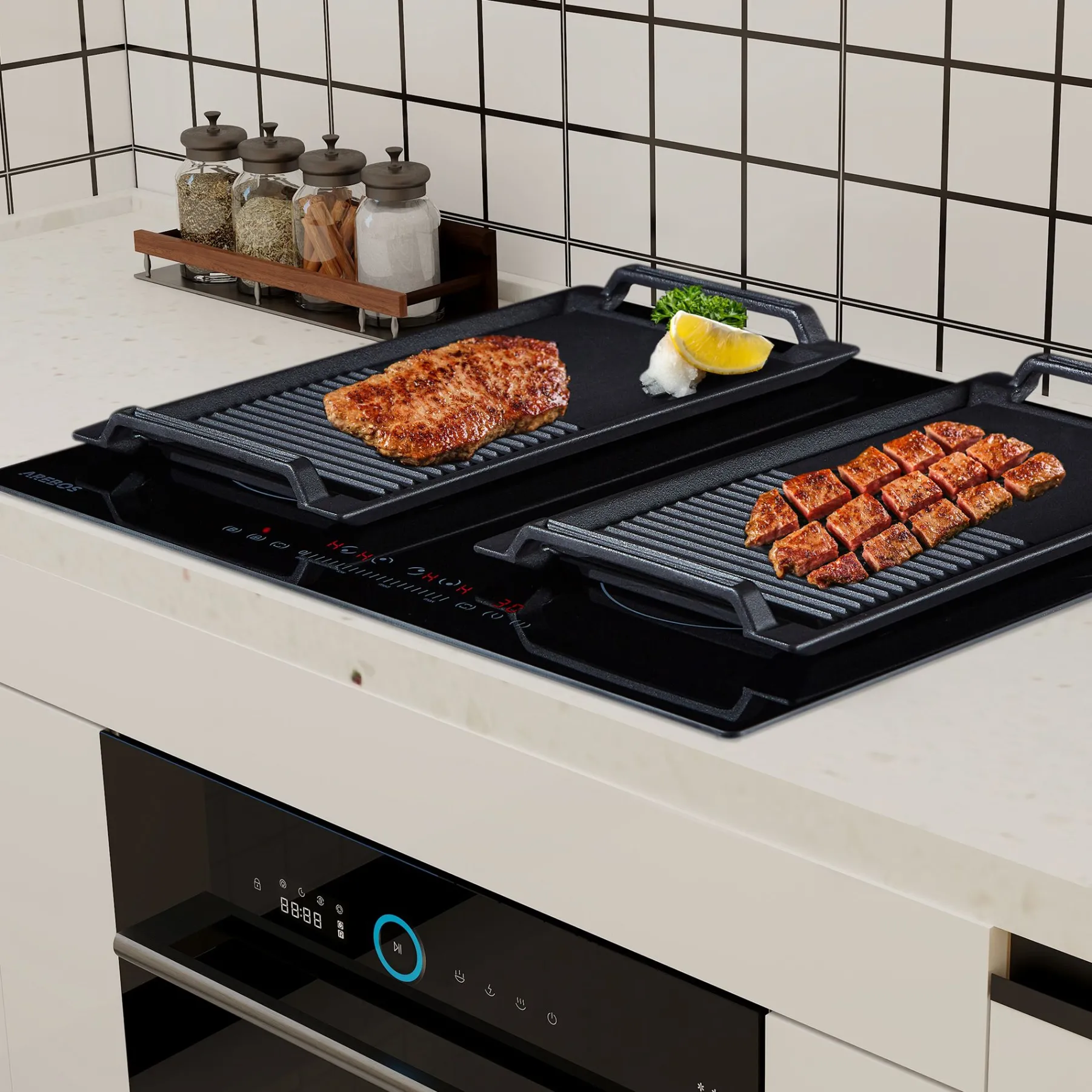 Grill Pan Grillplatte für Induktionskochfelder
