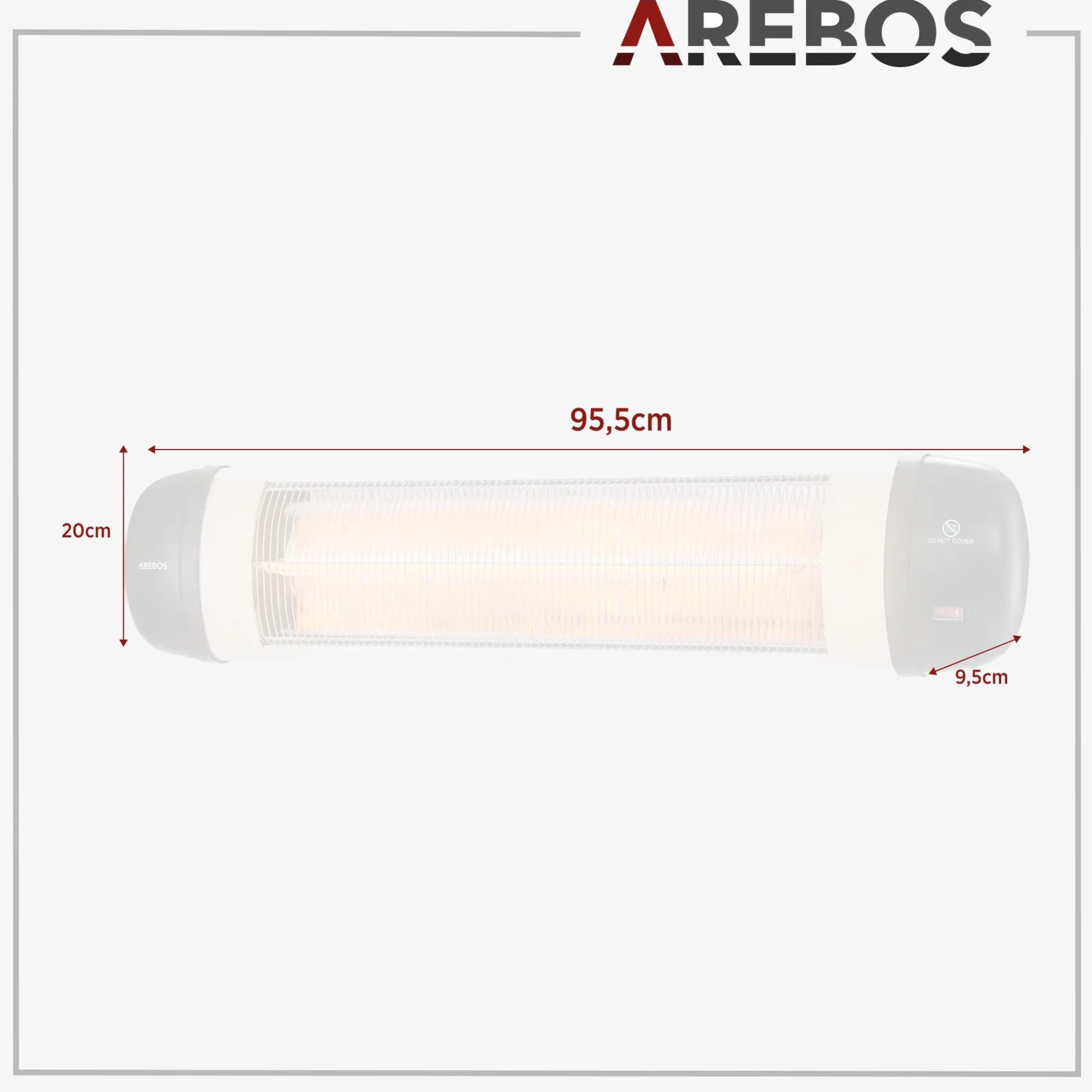 Infrarot Heizstrahler 2500W silber