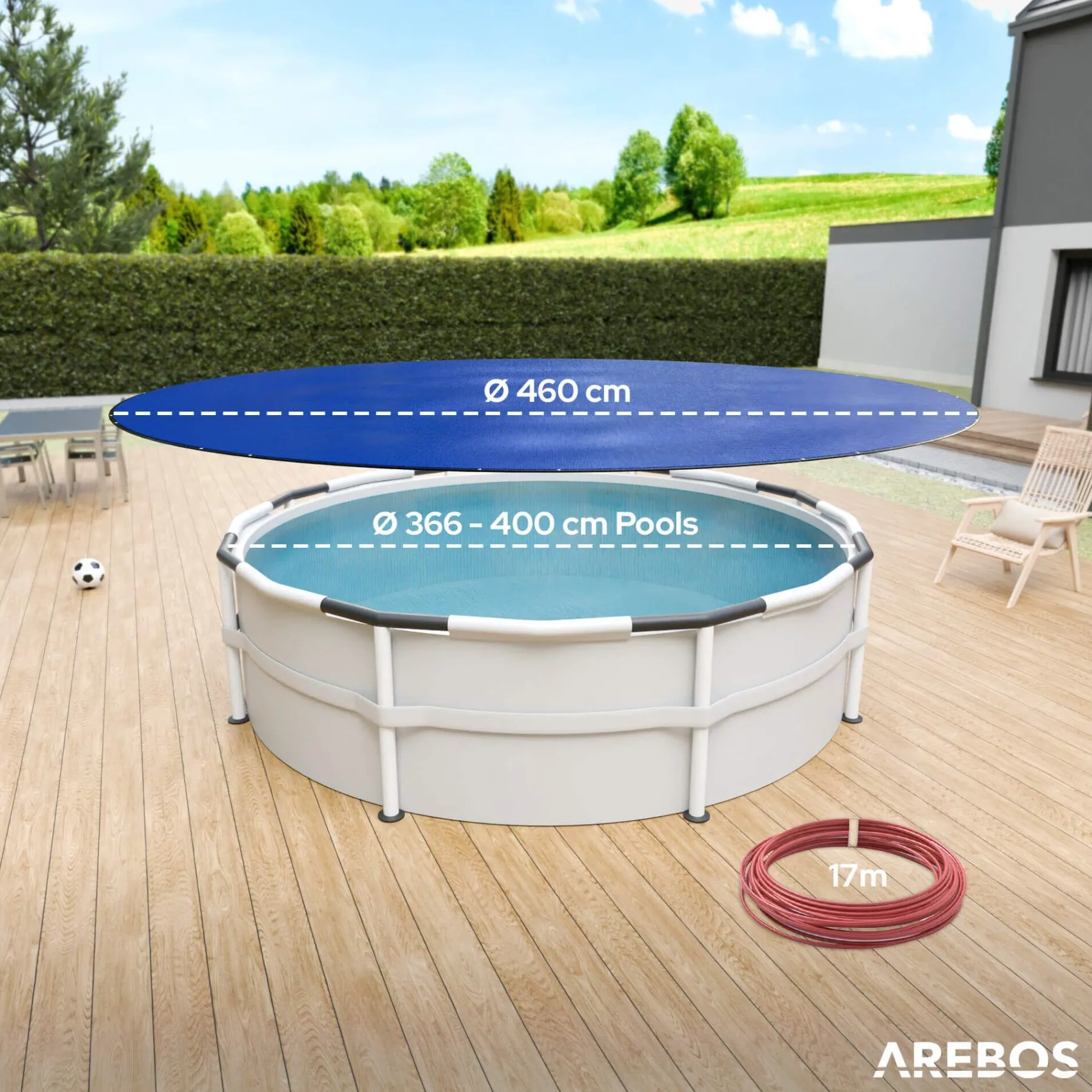 Poolabdeckung rund 460 cm (Für Ø 366-400cm Pools)