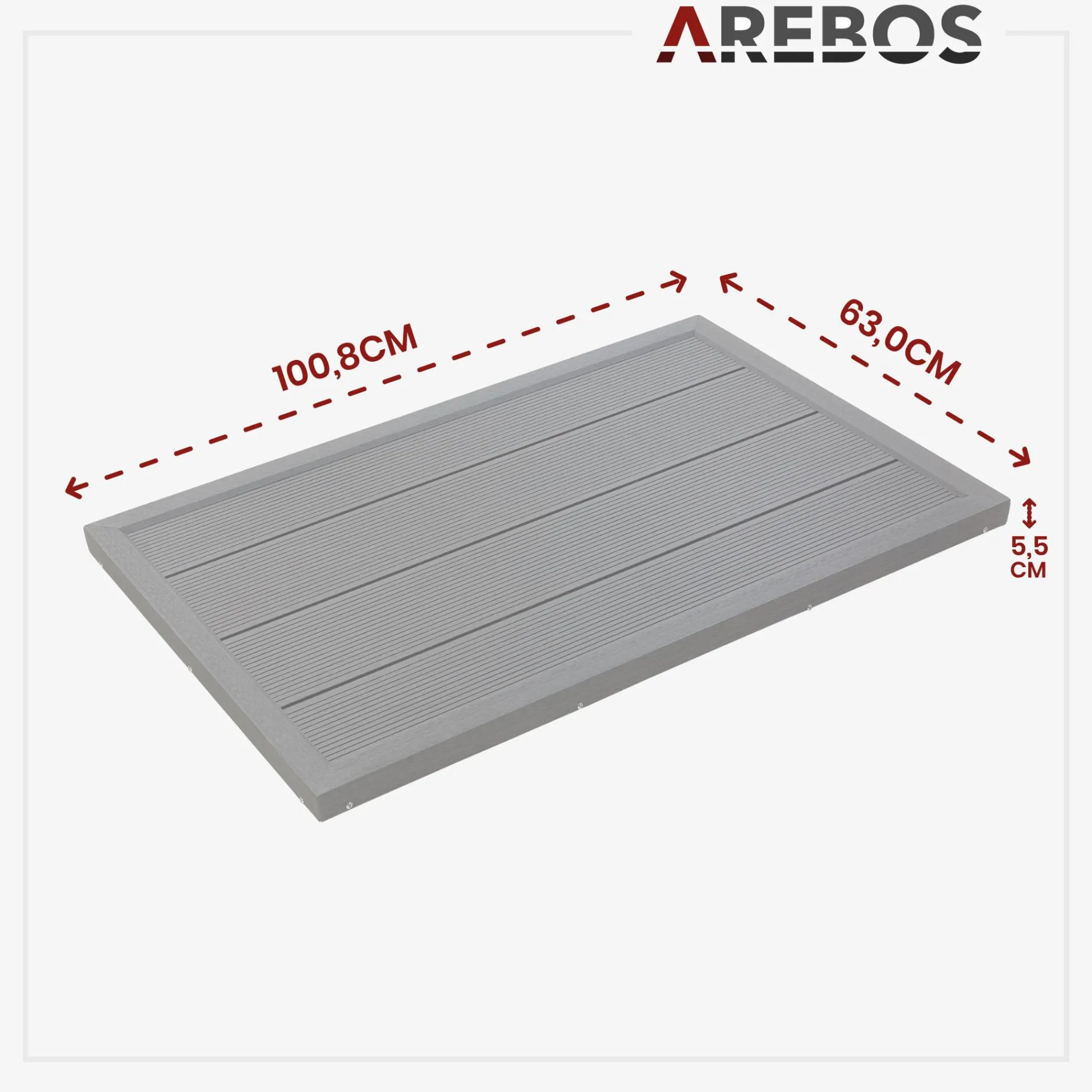 Solardusche 35L Silber - Bodenelement Anthrazit