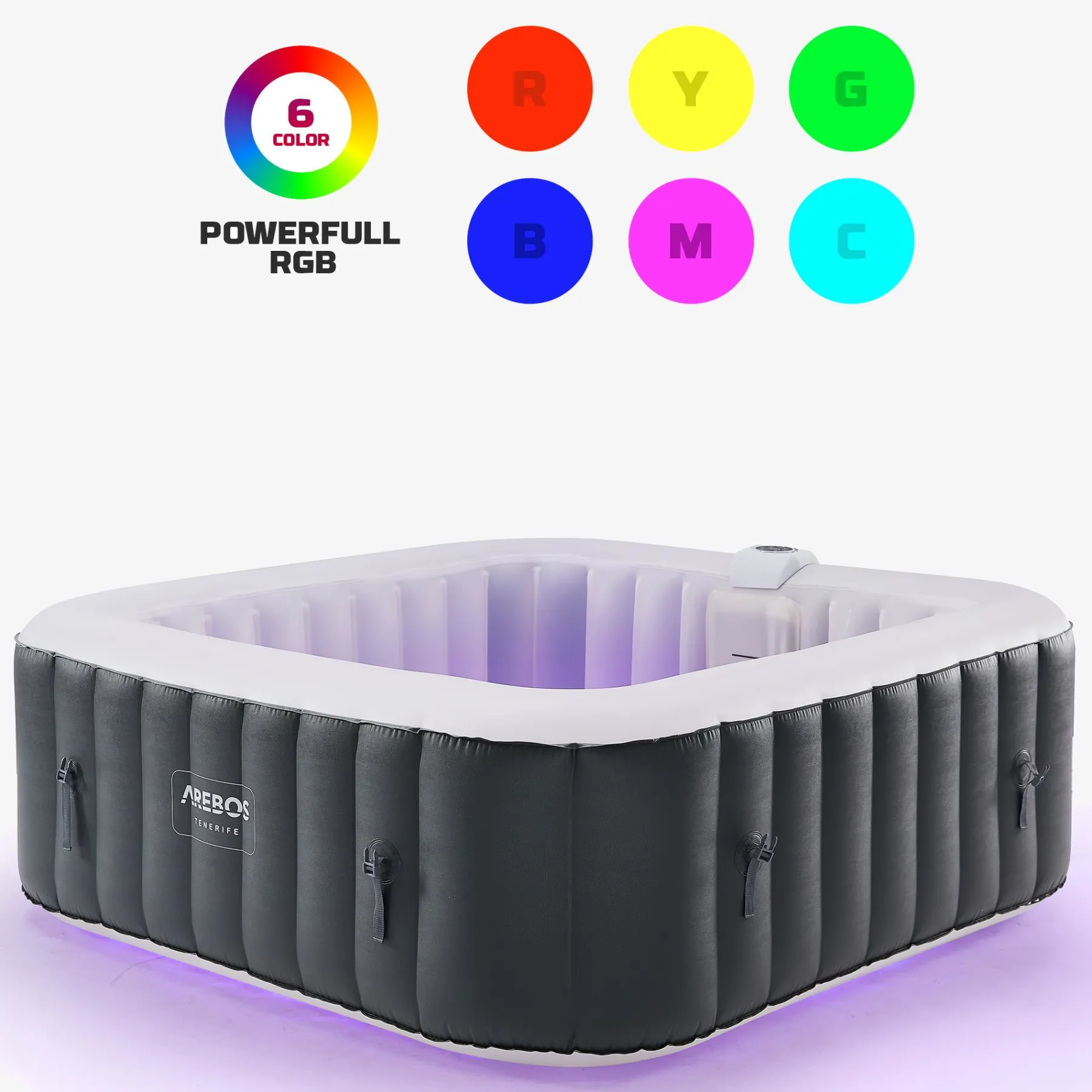 Spa Pool Tenerife quadratisch mit LED - 2400W