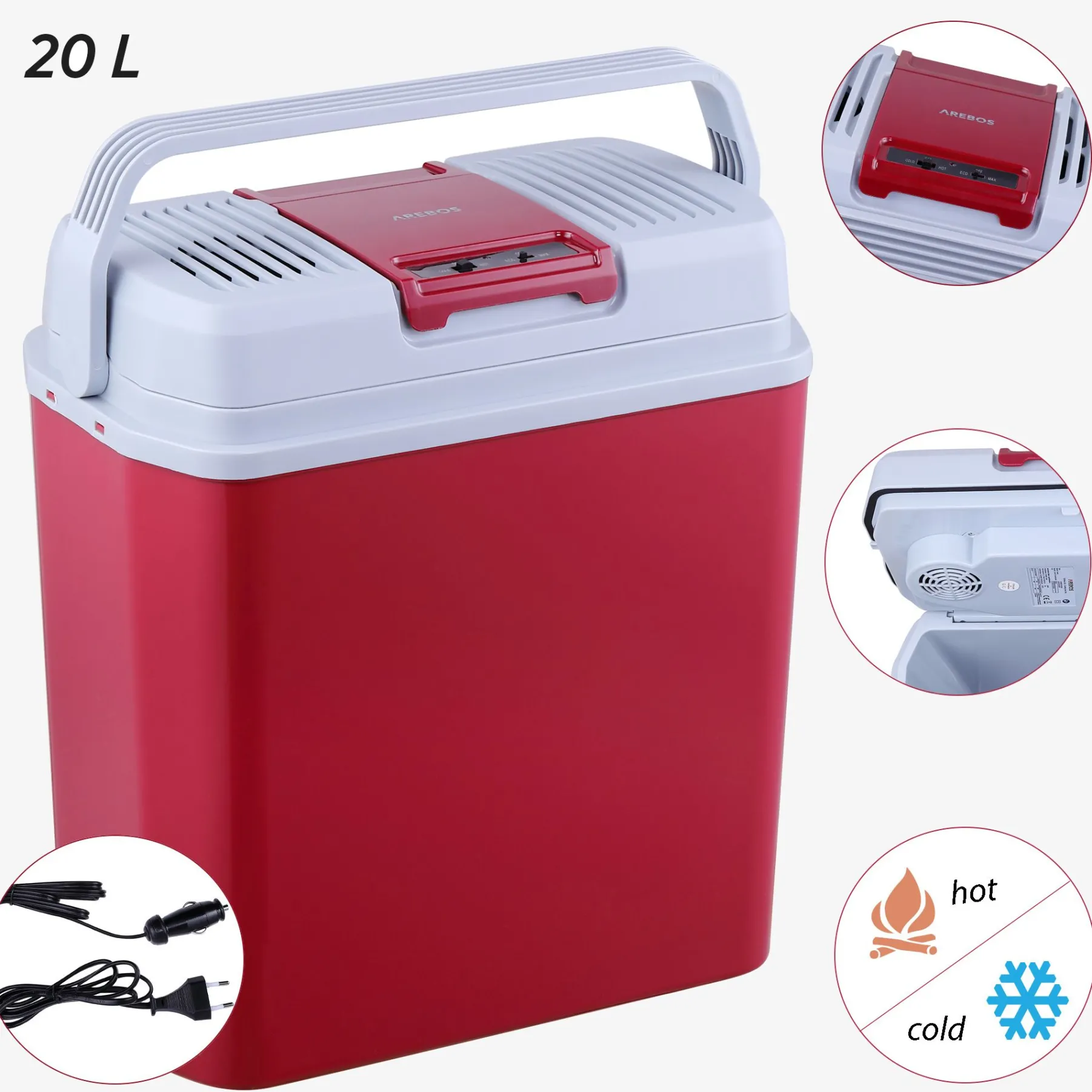 Thermoelektrische Kühlbox 20L - Rot