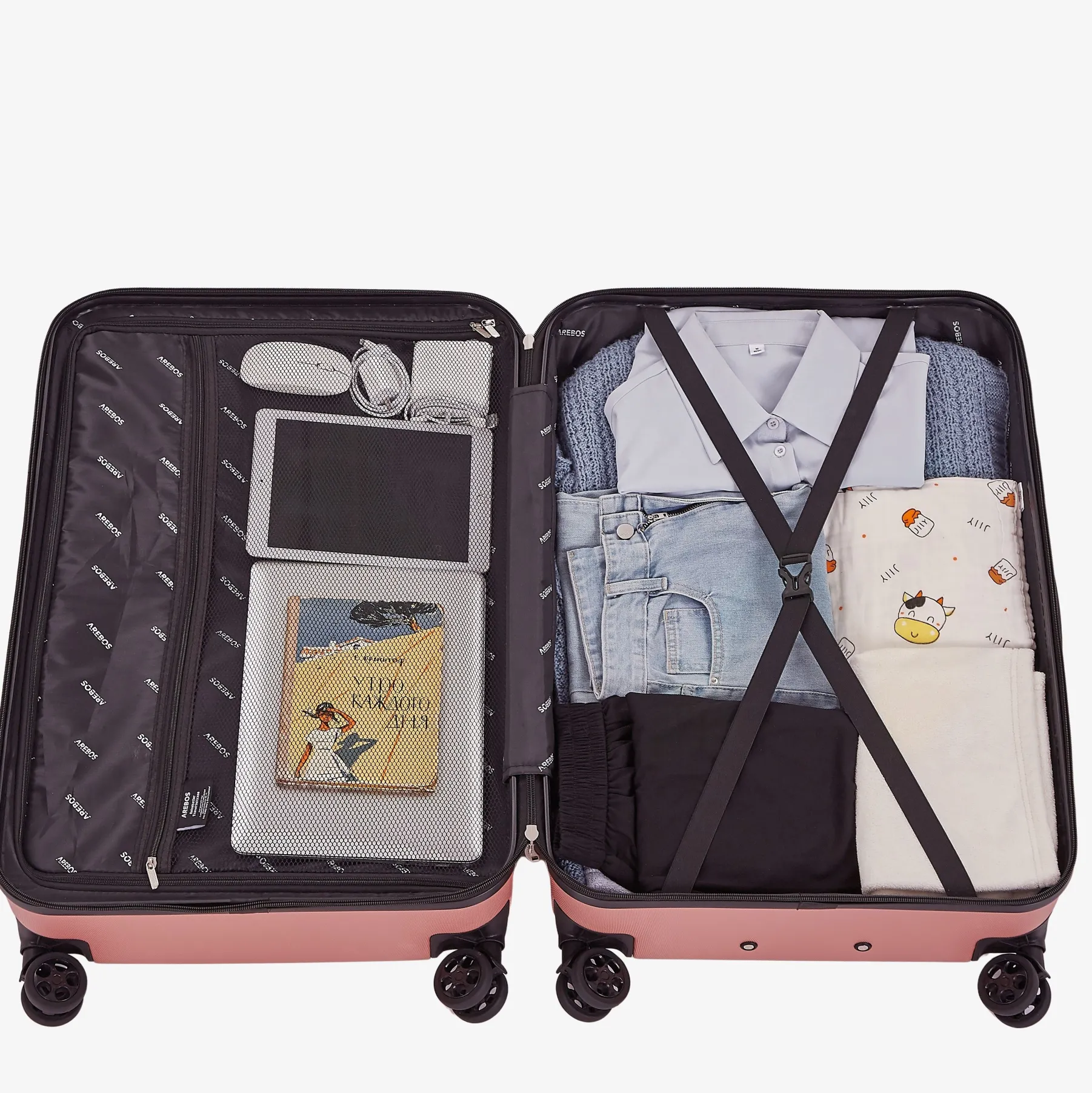 4 tlg. Reisekoffer Set Rosé-Gold