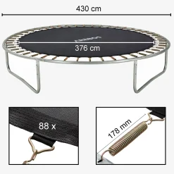 Trampolin Sprungmatte 430 cm 88 Ösen 178 mm