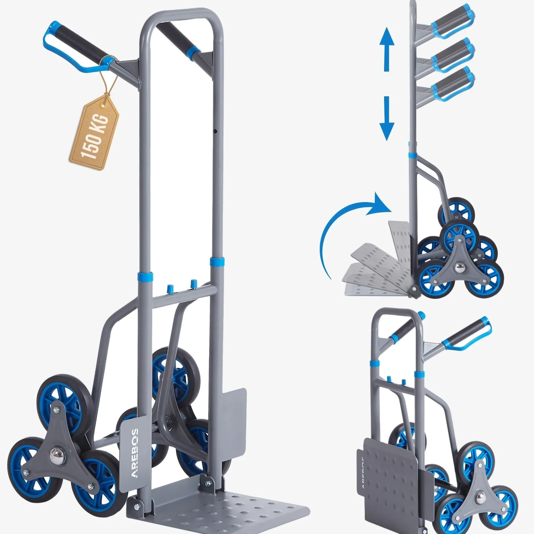 Treppensackkarre 150 kg Anthrazit